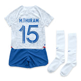 France Away Stadium Kit 2022 - Little Kids - Marcus Thuram 15 - Kit Captain