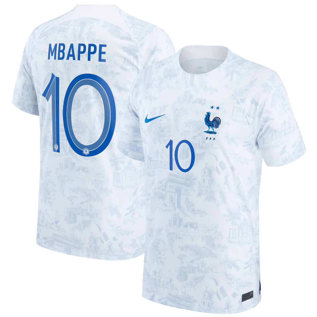 France Away Stadium Shirt 2022 - Kids - Kylian Mbappé 10 - Kit Captain