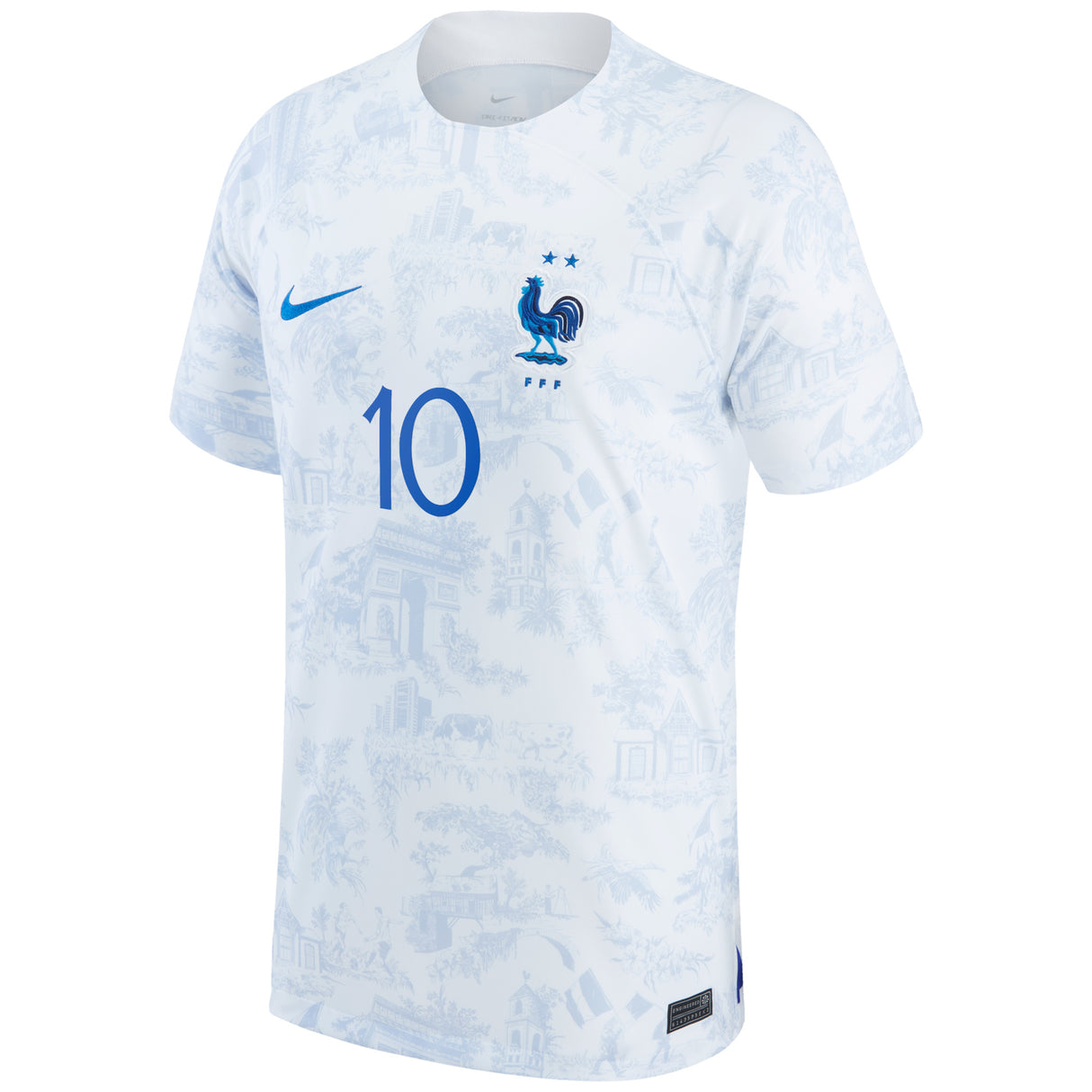 France Away Stadium Shirt 2022 - Kylian Mbappé 10 - Kit Captain