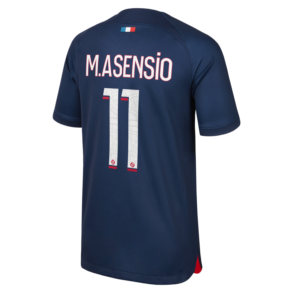 Paris Saint-Germain Nike Home Stadium Shirt 2023-24 - Kids with M.Asensio 11 printing - Kit Captain