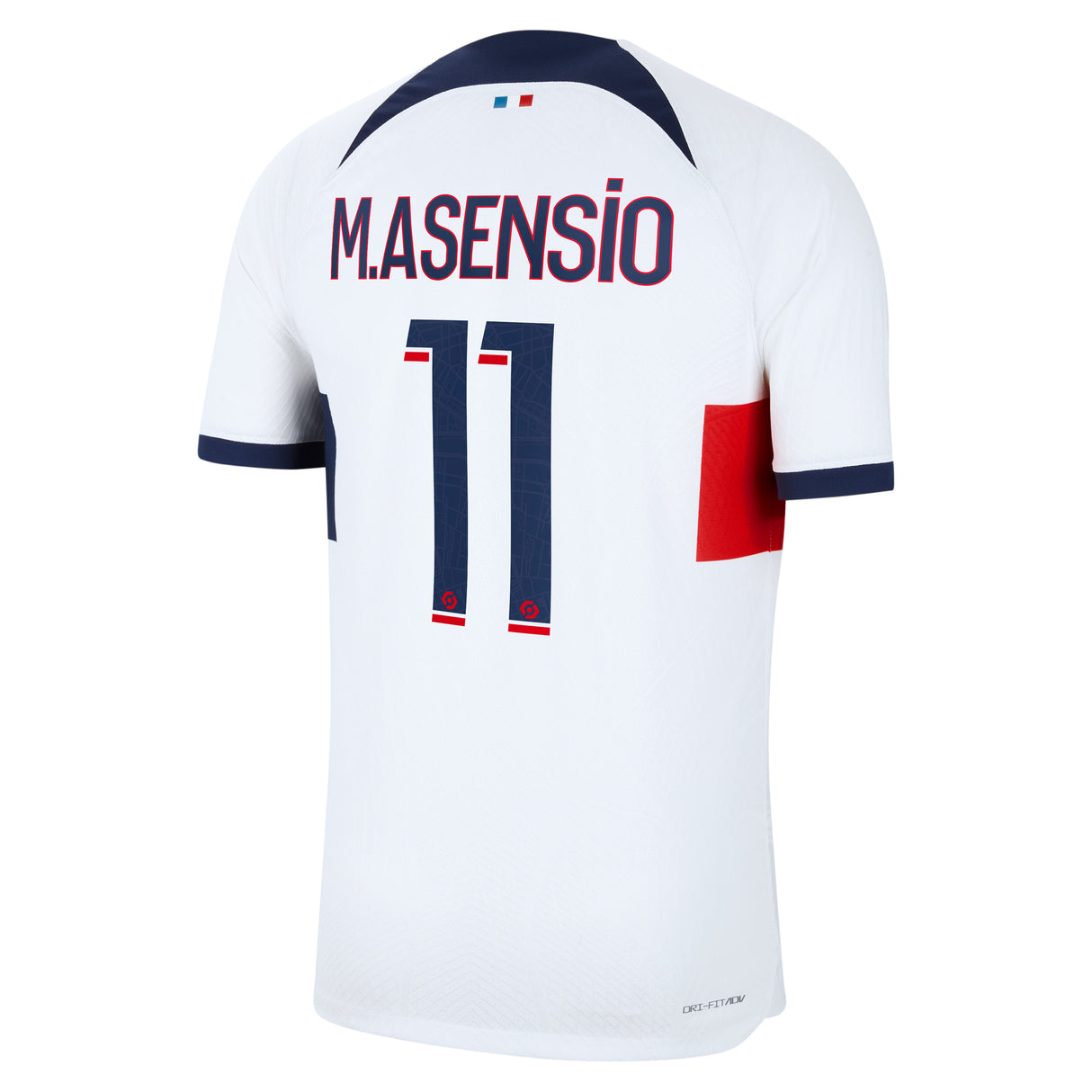 Paris Saint-Germain Nike Away Dri Fit Adv Match Shirt 2023-24 with M.Asensio 11 printing - Kit Captain