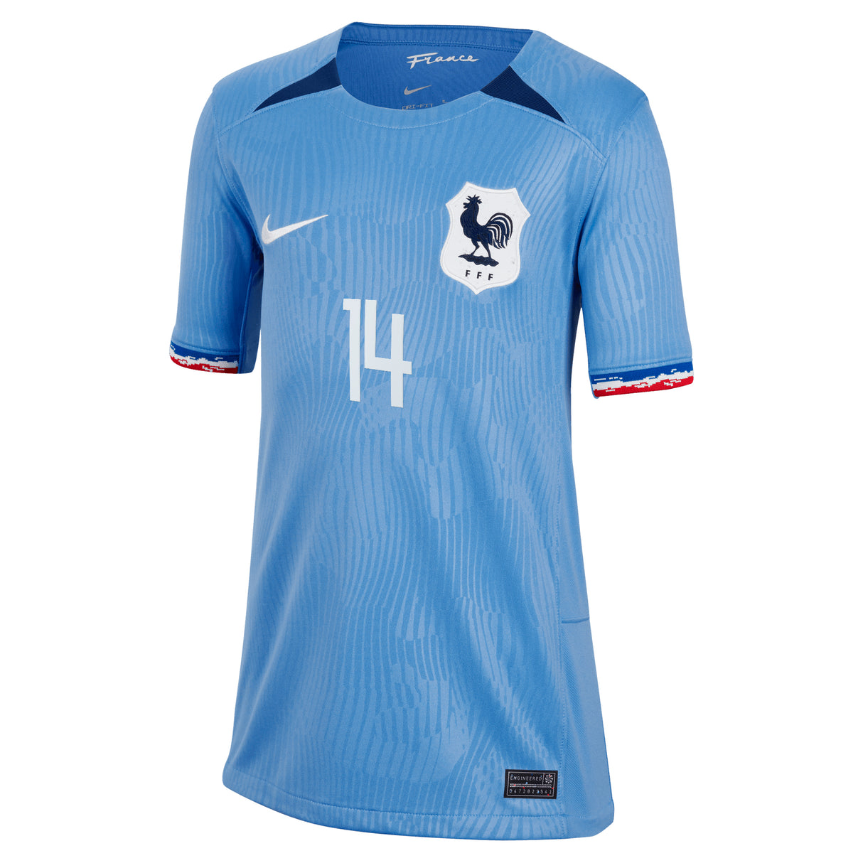 France Women Nike Home Stadium Shirt 2023-24 - Kids with Toletti 14 printing - Kit Captain