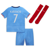 France Women Nike Home Stadium Kit 2023-24 - Little Kids with Karchaoui 7 printing - Kit Captain