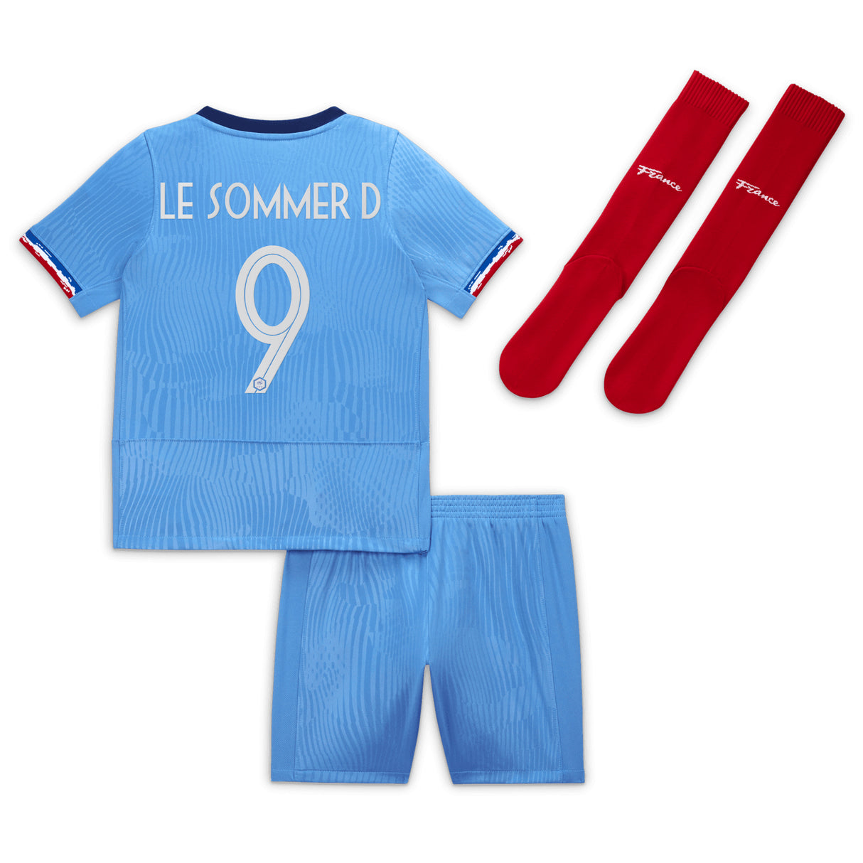 France Women Nike Home Stadium Kit 2023-24 - Little Kids with Le Sommer D 9 printing - Kit Captain