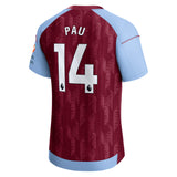 Aston Villa Castore Home Pro Shirt 2023-24 -With Pau 14 Printing - Kit Captain