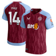 Aston Villa Castore Home Pro Shirt 2023-24 -With Pau 14 Printing - Kit Captain