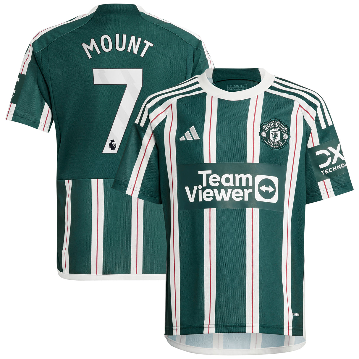 Manchester United EPL adidas Away Shirt 2023-24 - Kids - With Mount 7 Printing - Kit Captain