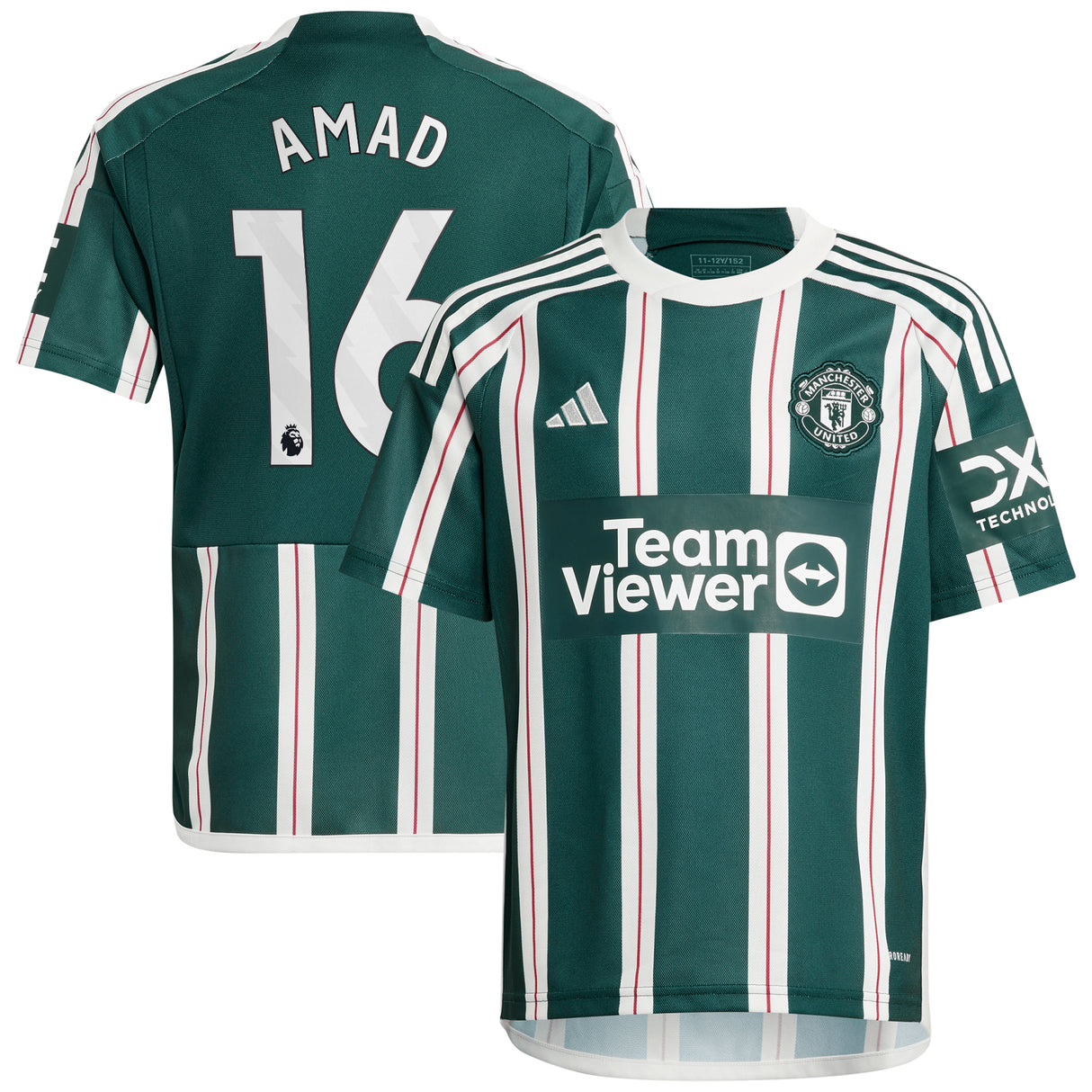 Manchester United EPL adidas Away Shirt 2023-24 - Kids - With Amad 16 Printing - Kit Captain