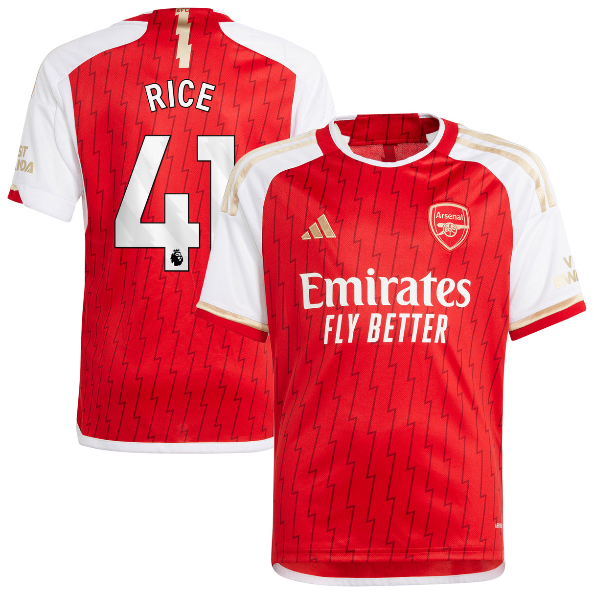 Arsenal adidas Home Shirt 2023-24 - Kids with Rice 41 printing - Kit Captain