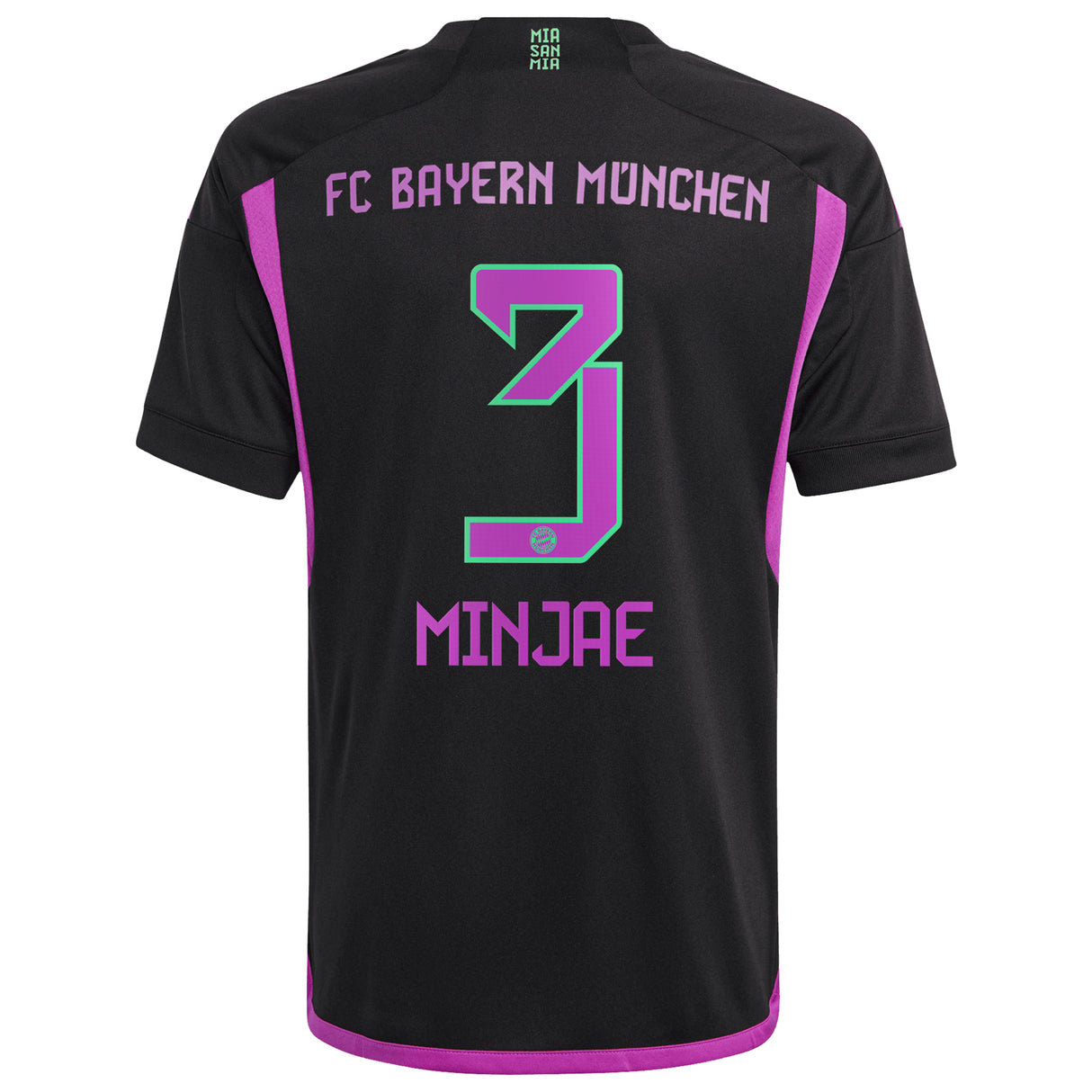 FC Bayern adidas Away Shirt 2023-24 - Kids - With Minjae 3 Printing - Kit Captain