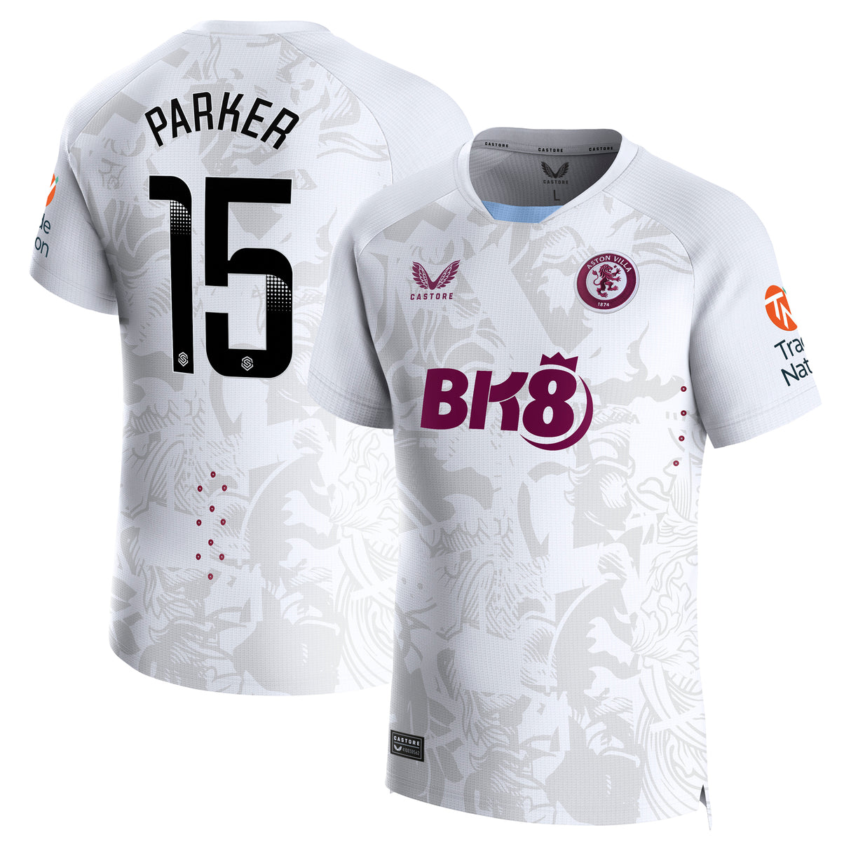 Aston Villa Castore WSL Away Pro Shirt 2023-24 with Parker 15 printing - Kit Captain