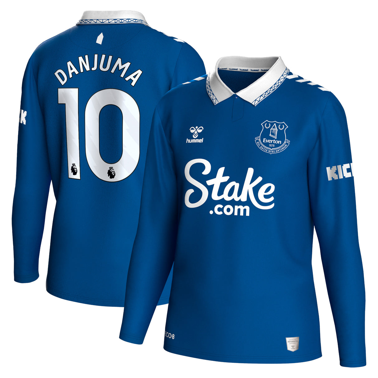 Everton Hummel Home Shirt 2023-24 - Long Sleeve with Danjuma 10 printing - Kit Captain