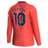 Everton Hummel Away Shirt 2023-24 - Long Sleeve - Kids with Danjuma 10 printing - Kit Captain