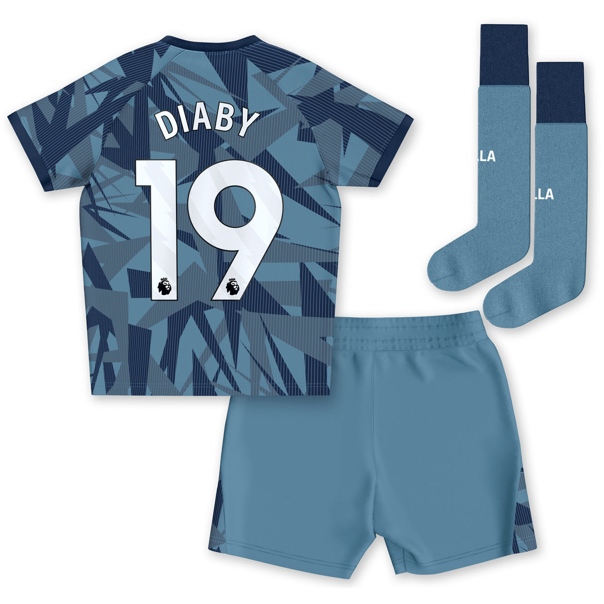 Aston Villa Third Infant Kit 2023-24 with Diaby 19 printing - Kit Captain