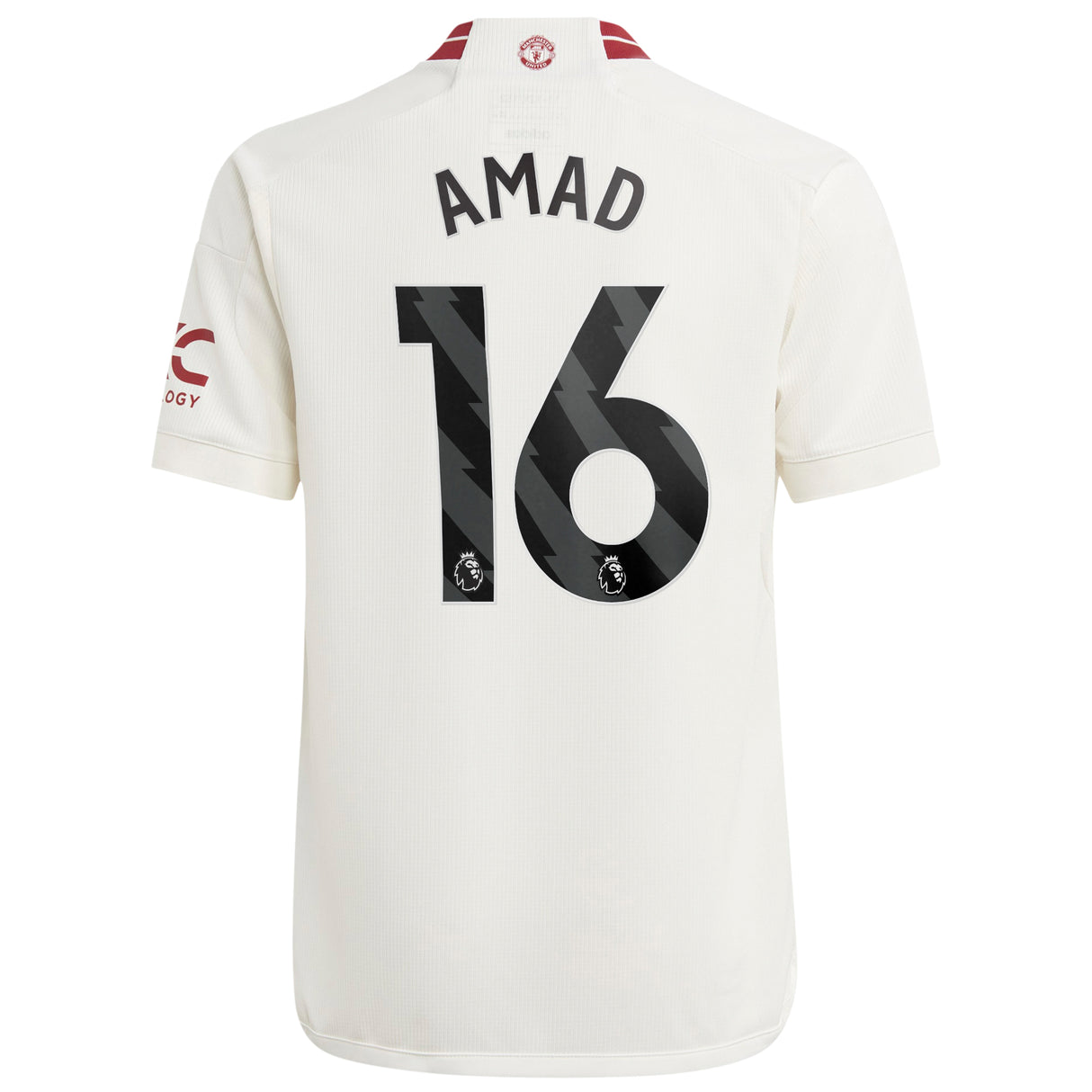 Manchester United EPL adidas Third Shirt 2023-24 - Kids -  With Amad Diallo 16 Printing - Kit Captain