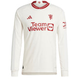 Manchester United EPL adidas Third Authentic Shirt 2023-24 - Long Sleeve -  With Mount 7 Printing - Kit Captain