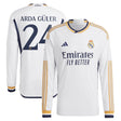 Real Madrid adidas Home Authentic Shirt 2023-24 - Long Sleeve with Arda Güler 24 printing - Kit Captain