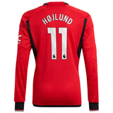 Manchester United EPL Home Shirt 2023-24 - Long Sleeve with Højlund 11 printing - Kit Captain