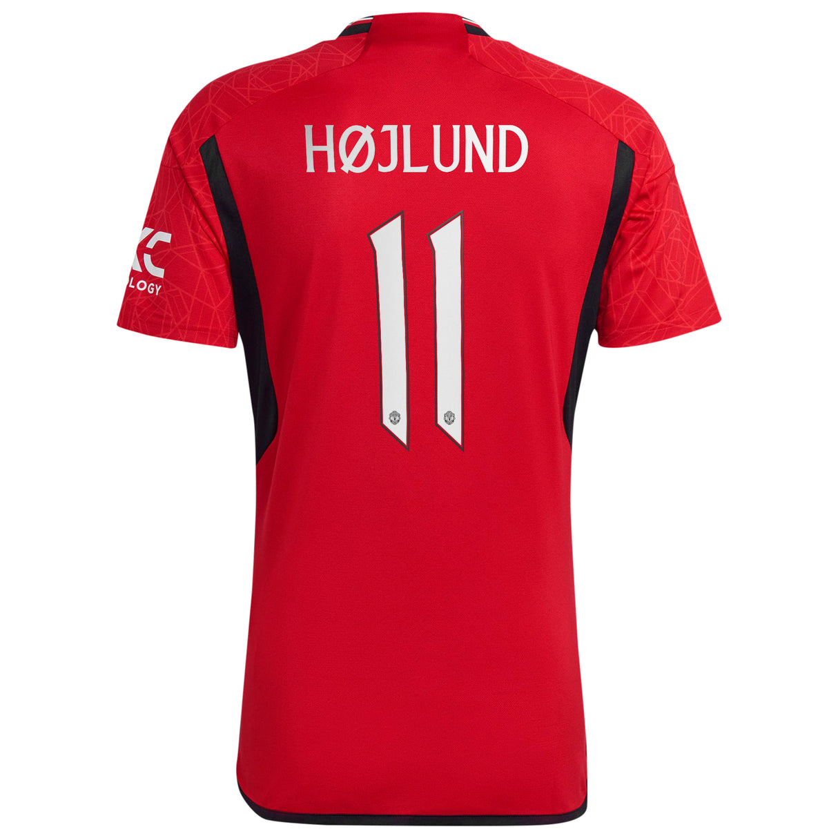 Manchester United Cup Home Shirt 2023-24 with Højlund 11 printing - Kit Captain