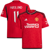 Manchester United Cup Home Shirt 2023-24 - Kids with Højlund 11 printing - Kit Captain