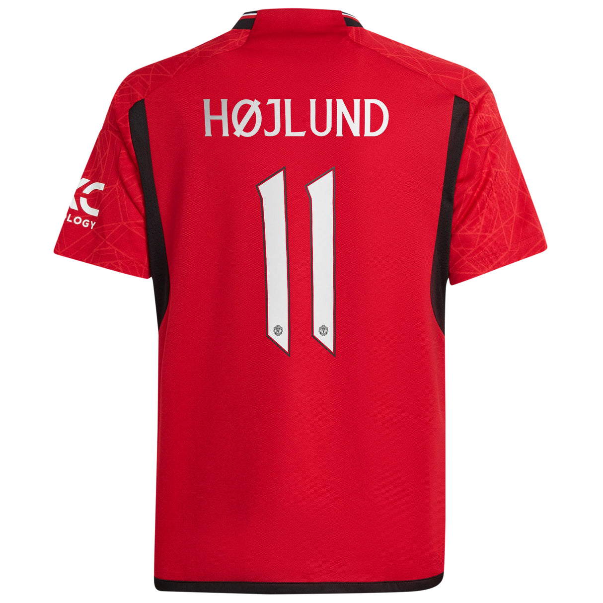 Manchester United Cup Home Shirt 2023-24 - Kids with Højlund 11 printing - Kit Captain