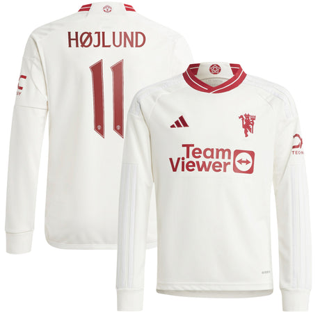 Manchester United Cup Third Shirt 2023-24 - Kids - Long Sleeve with Højlund 11 printing - Kit Captain