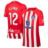 Camiseta Nike Primera Equipación Stadium del Atlético de Madrid 2023-24 - Niño con dorsal S.Lino 12