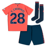 Everton Hummel Away Infant Kit 2023-24 with Y. Chermiti 28 printing - Kit Captain