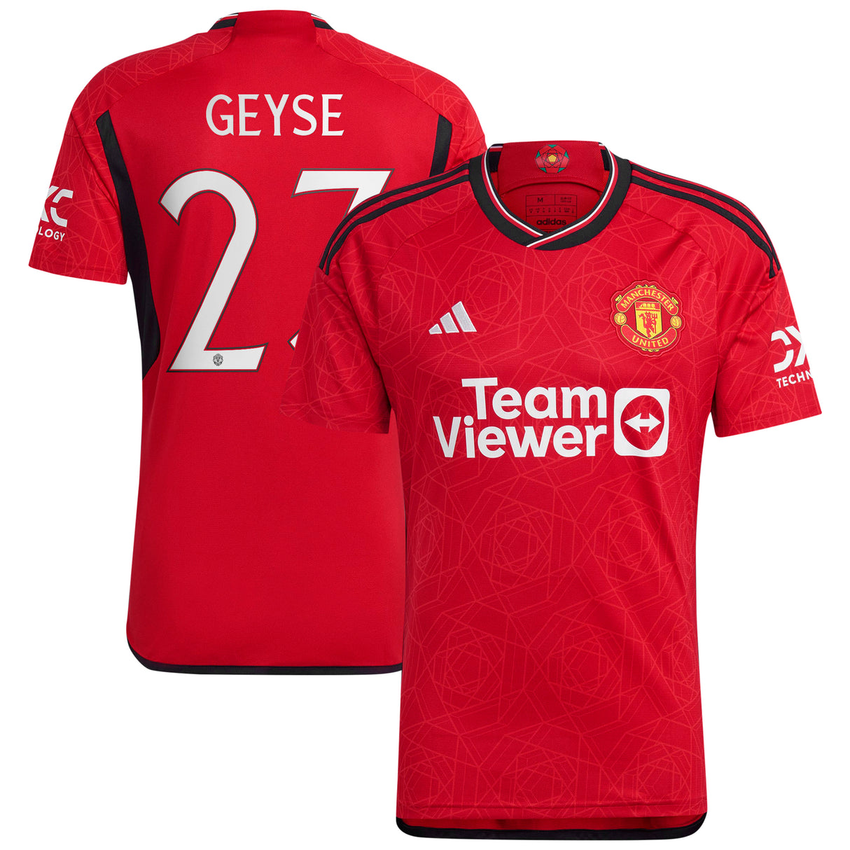 Manchester United Cup adidas Home Shirt 2023-24 - With Geyse 23 Printing - Kit Captain