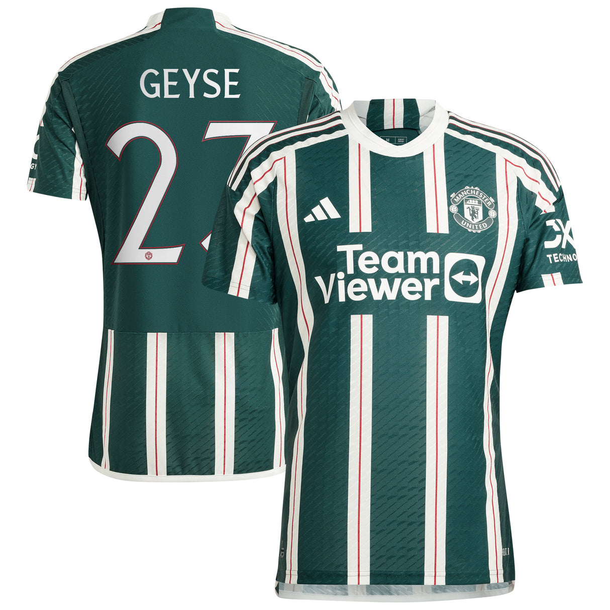 Manchester United Cup adidas Away Authentic Shirt 2023-24 - With Geyse 23 Printing - Kit Captain