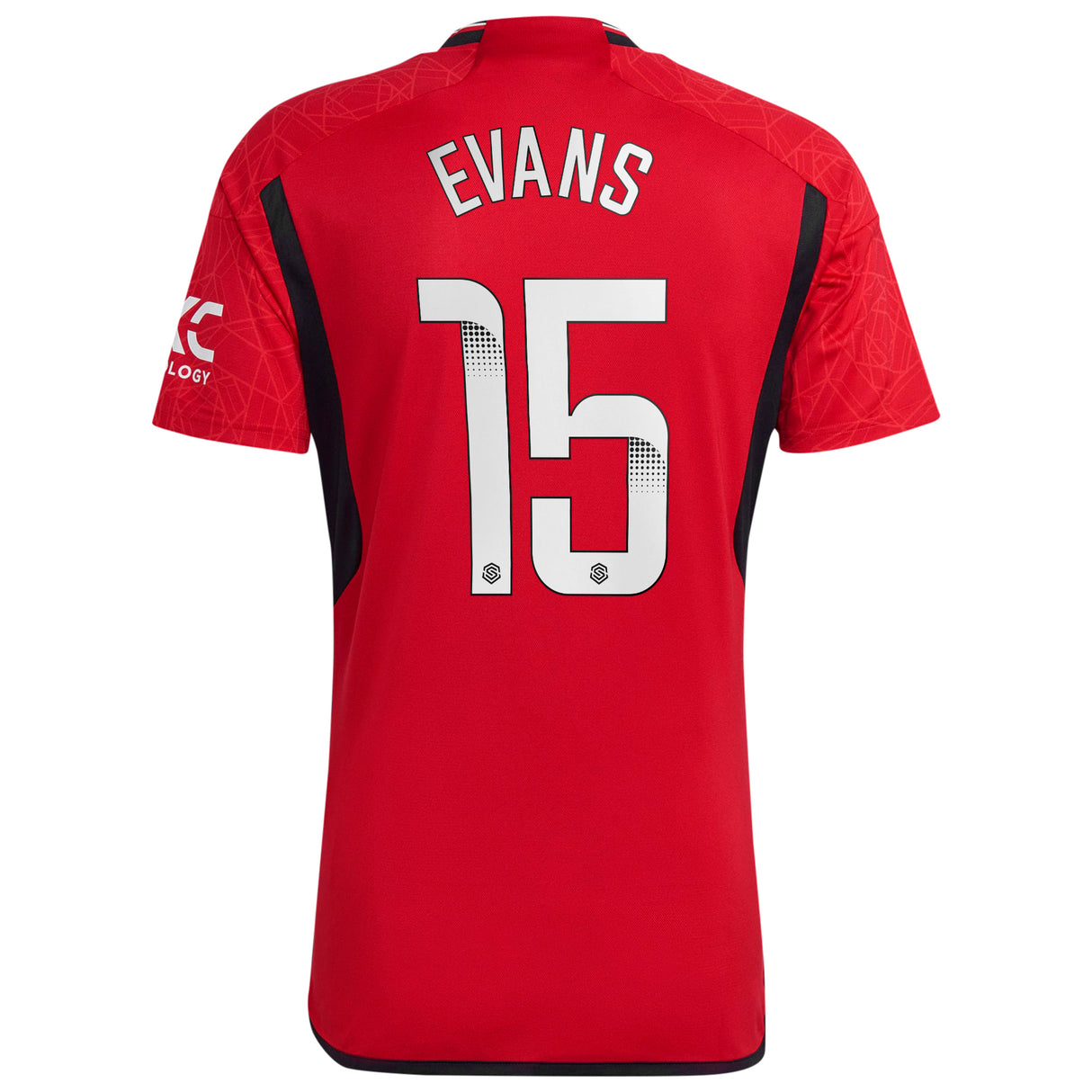 Manchester United WSL adidas Home Shirt 2023-24 - With Evans 15 Printing - Kit Captain