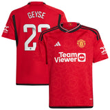 Manchester United WSL adidas Home Shirt 2023-24 - Kids - With Geyse 23 Printing - Kit Captain