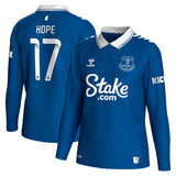 Everton WSL Hummel Home Shirt 2023-24 - Long Sleeve - With Hope 17 Printing - Kit Captain