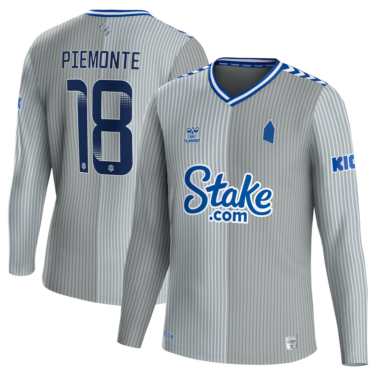 Everton WSL Hummel Third Shirt 2023-24 - Long Sleeve with Piemonte 18 printing - Kit Captain