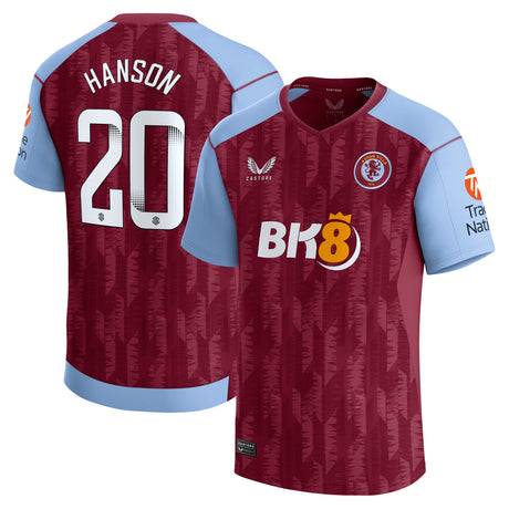 Aston Villa Castore Home Shirt 2023-24 with Hanson 20 printing - Kit Captain