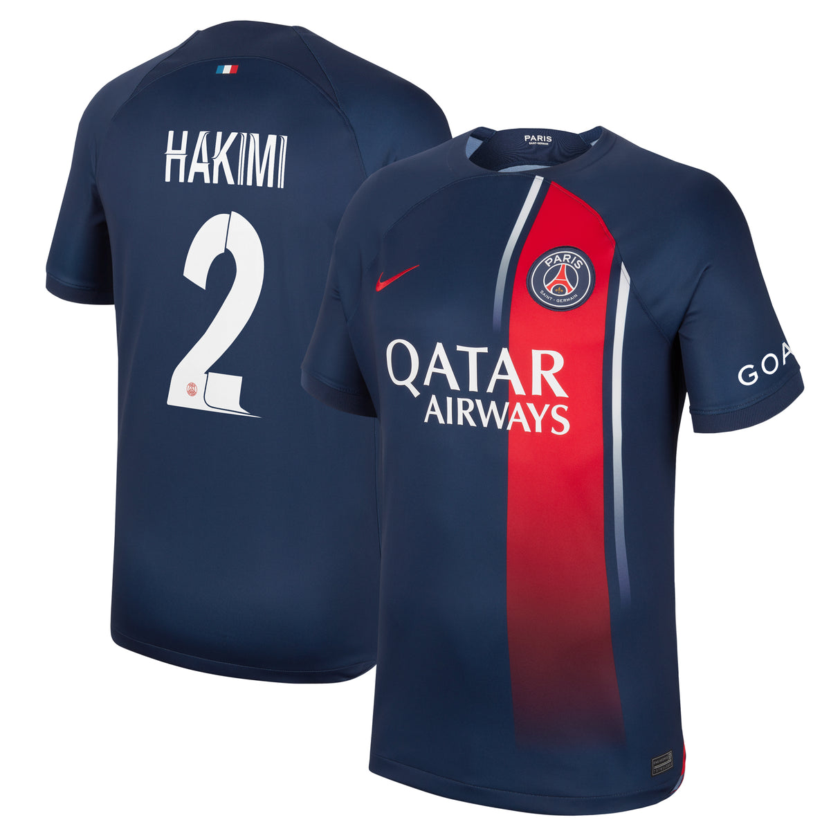 PSG Home Stadium Shirt 2023-24 with Champions League printing Hakimi 2 - Kit Captain