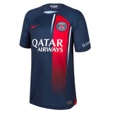 PSG Home Stadium Shirt 2023-24 - Kids with Champions League printing O.Dembélé 10 - Kit Captain