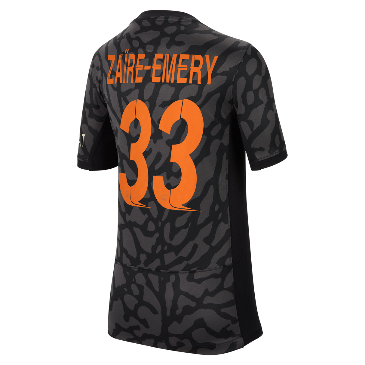 PSG x Jordan Third Stadium Shirt 2023-24 - Kids with Champions League printing Zaïre-Emery 33 - Kit Captain