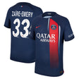 PSG Nike Home Dri-FIT ADV Match Shirt 2023-24 with Zaïre-Emery 33 and Champions League printing and badges - Kit Captain