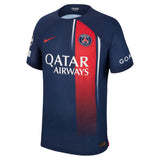 PSG Nike Home Dri-FIT ADV Match Shirt 2023-24 with O.Dembélé 10 and Champions League printing and badges - Kit Captain