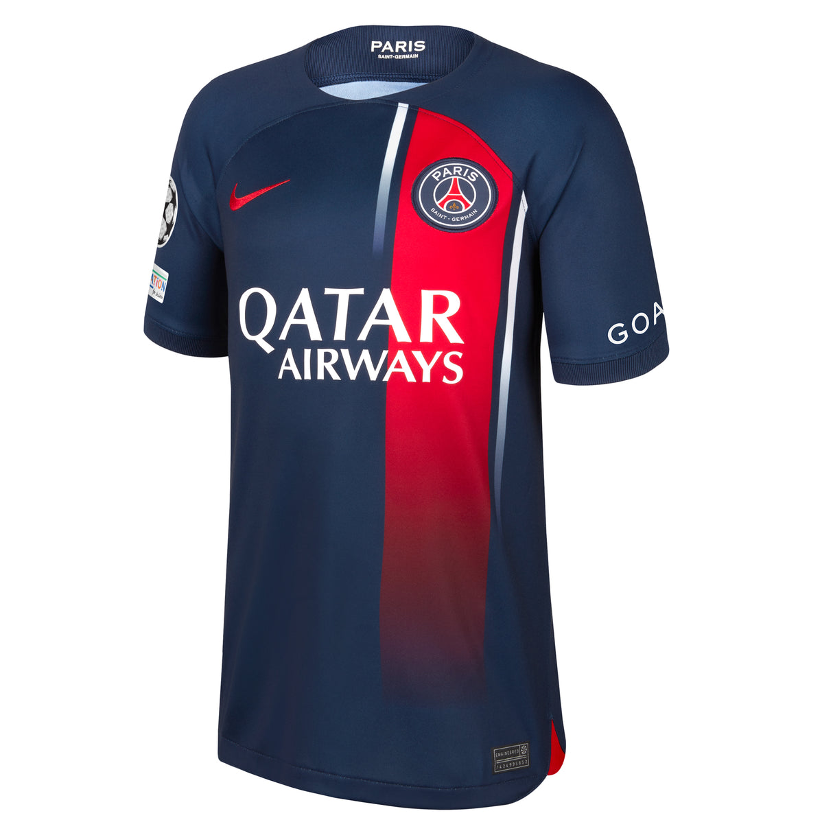 PSG Nike Home Stadium Shirt 2023-24 - Kids with Lee Kang In  19 and Champions League printing and badges - Kit Captain