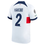 PSG Nike Away Stadium Shirt 2023-24 with Hakimi 2 and Champions League printing and badges - Kit Captain