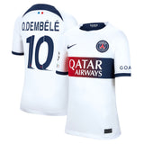 PSG Nike Away Stadium Shirt 2023-24 - Kids with O.Dembélé 10 and Champions League printing and badges - Kit Captain