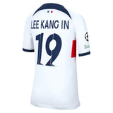 PSG Nike Away Stadium Shirt 2023-24 - Kids with Lee Kang In  19 and Champions League printing and badges - Kit Captain