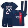 Paris Saint-Germain Nike Home Stadium Kit 2023-24 - Little Kids with Barcola 29 printing - Kit Captain