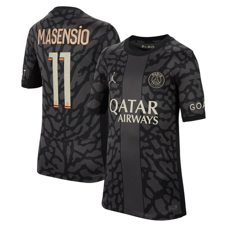 PSG x Jordan Third Stadium Shirt 2023-24 - Kids with M.Asensio 11 printing - Kit Captain