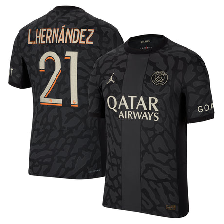 PSG x Jordan Third Dri-FIT ADV Match Shirt 2023-24 with L.Hernández 21 printing - Kit Captain