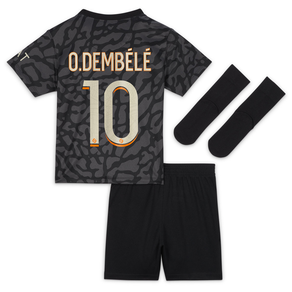 PSG x Jordan Third Stadium Kit 2023-24 - Infant with O.Dembélé 10 printing - Kit Captain