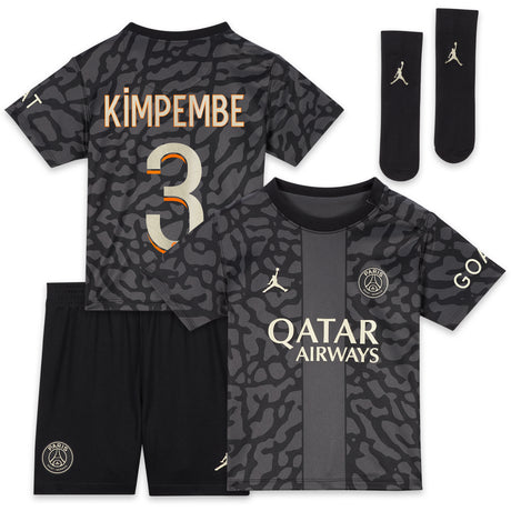 PSG x Jordan Third Stadium Kit 2023-24 - Infant with Kimpembe 3 printing - Kit Captain