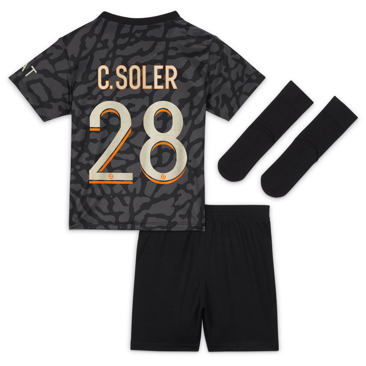 PSG x Jordan Third Stadium Kit 2023-24 - Infant with C. Soler 28 printing - Kit Captain